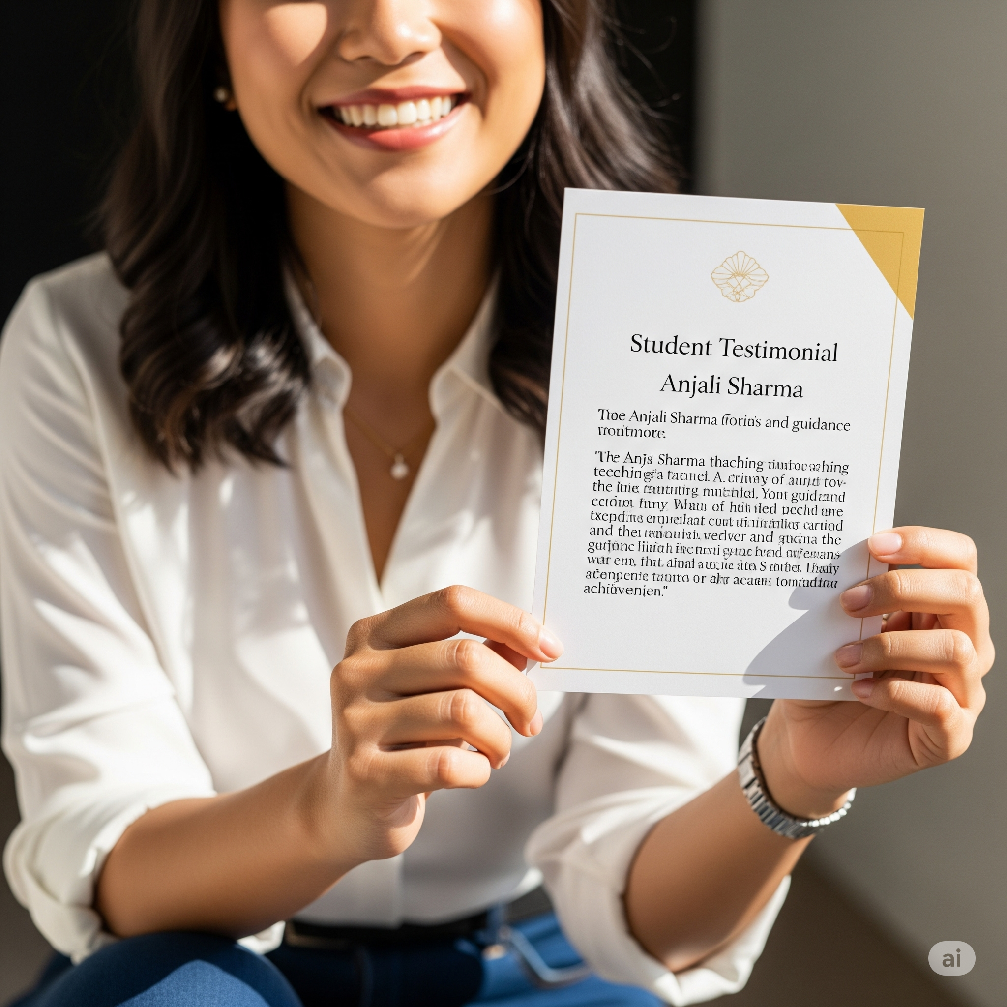 Student testimonial image for Anjali Sharma